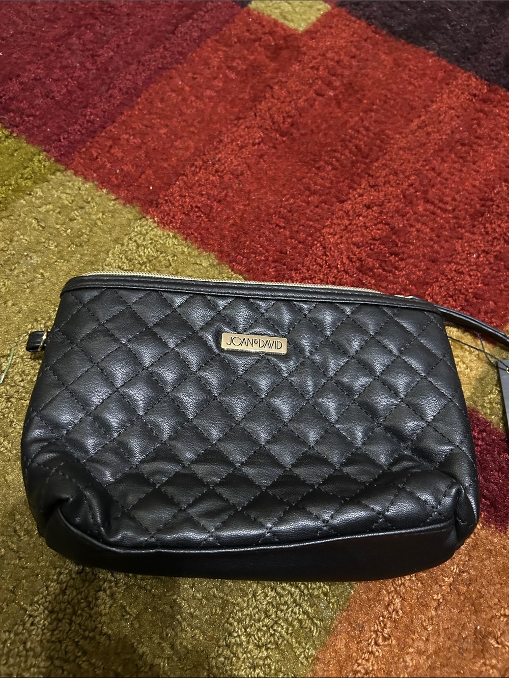 Joan & David Black Quilted Wristlet